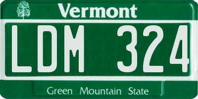VT license plate LDM324