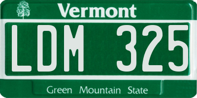 VT license plate LDM325