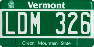 VT license plate LDM326