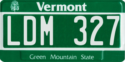 VT license plate LDM327