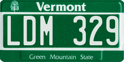 VT license plate LDM329
