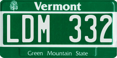 VT license plate LDM332