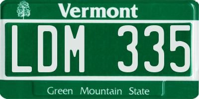 VT license plate LDM335