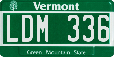 VT license plate LDM336