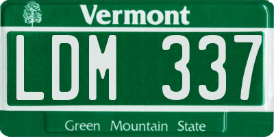 VT license plate LDM337