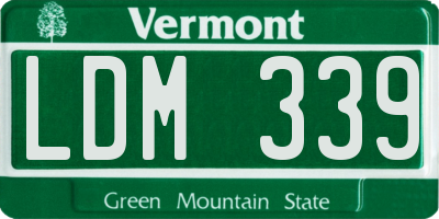 VT license plate LDM339