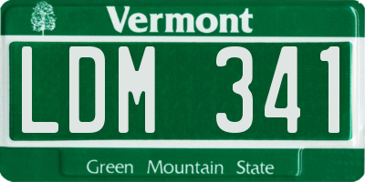 VT license plate LDM341