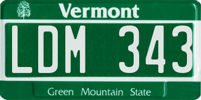 VT license plate LDM343