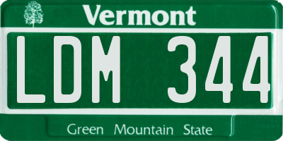 VT license plate LDM344
