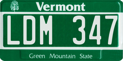 VT license plate LDM347