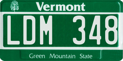 VT license plate LDM348