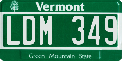 VT license plate LDM349