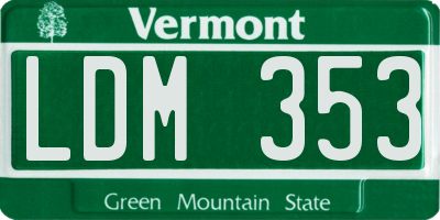 VT license plate LDM353