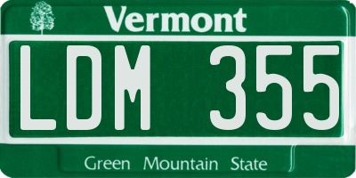 VT license plate LDM355