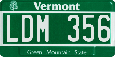 VT license plate LDM356