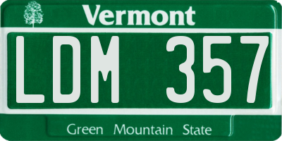 VT license plate LDM357