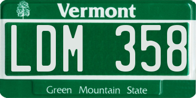 VT license plate LDM358