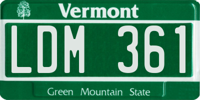 VT license plate LDM361