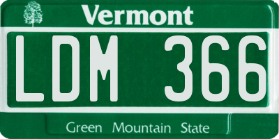 VT license plate LDM366