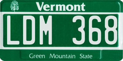 VT license plate LDM368