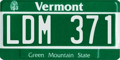 VT license plate LDM371