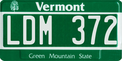 VT license plate LDM372