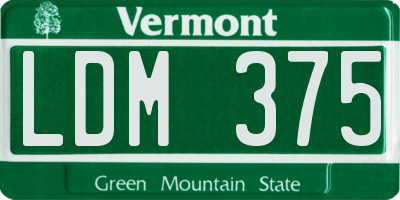 VT license plate LDM375
