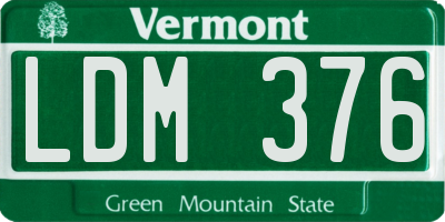 VT license plate LDM376