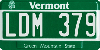 VT license plate LDM379