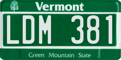 VT license plate LDM381