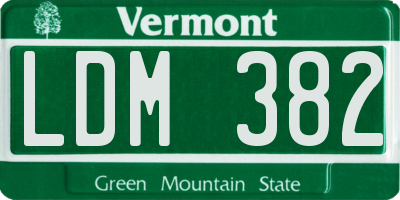 VT license plate LDM382