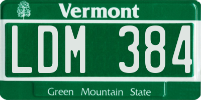 VT license plate LDM384