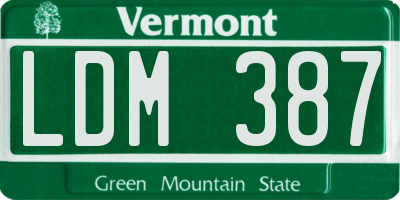 VT license plate LDM387