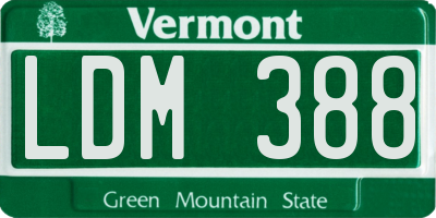 VT license plate LDM388