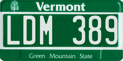 VT license plate LDM389