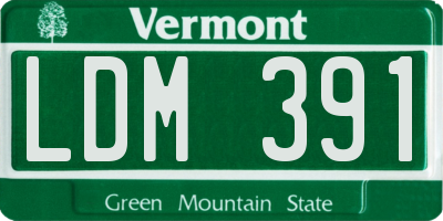 VT license plate LDM391