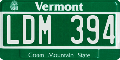 VT license plate LDM394