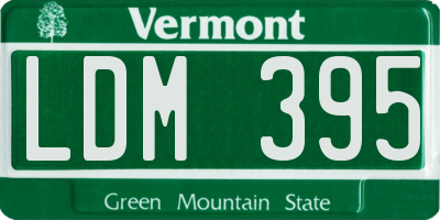 VT license plate LDM395