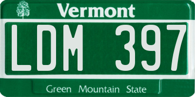 VT license plate LDM397