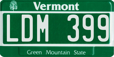 VT license plate LDM399