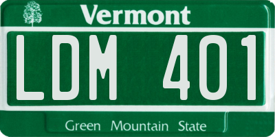 VT license plate LDM401