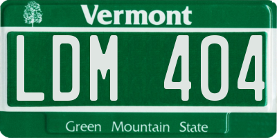 VT license plate LDM404