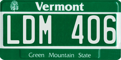 VT license plate LDM406