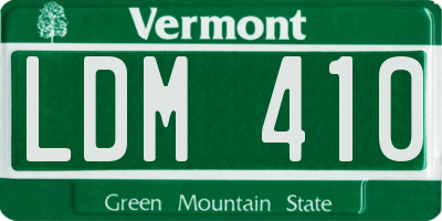 VT license plate LDM410