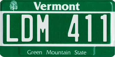 VT license plate LDM411