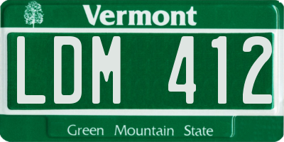 VT license plate LDM412