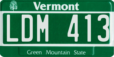 VT license plate LDM413