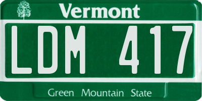 VT license plate LDM417