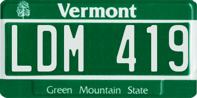 VT license plate LDM419