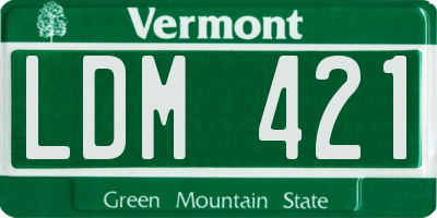 VT license plate LDM421